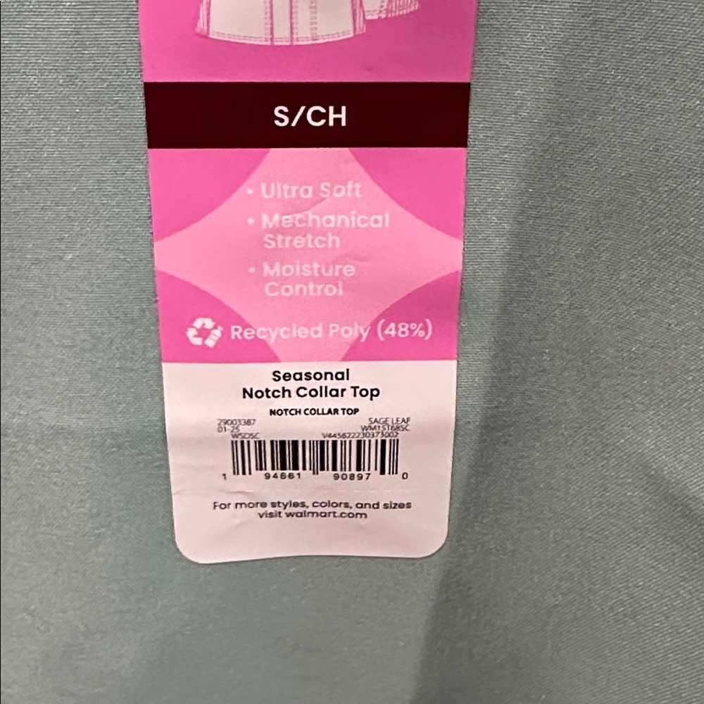 Scrubstar Seasonal Notch Collar Top Size Small - Picture 9 of 11